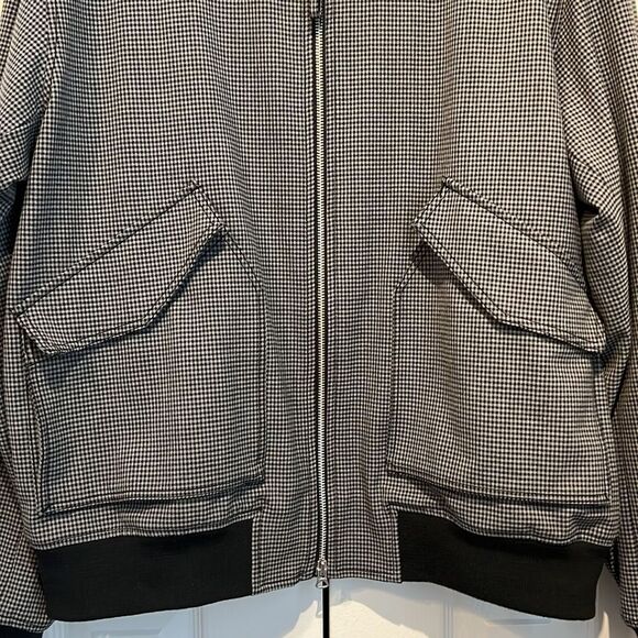 Club Monaco Men’s Black/Grey Houndstooth Zip‎ Up Lined Jacket Size XL - Picture 4 of 14
